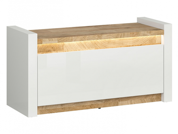 Alameda comoda pantofi SFK1K, alb/stejar, (L/ad./h):100/37/51 cm. [2]