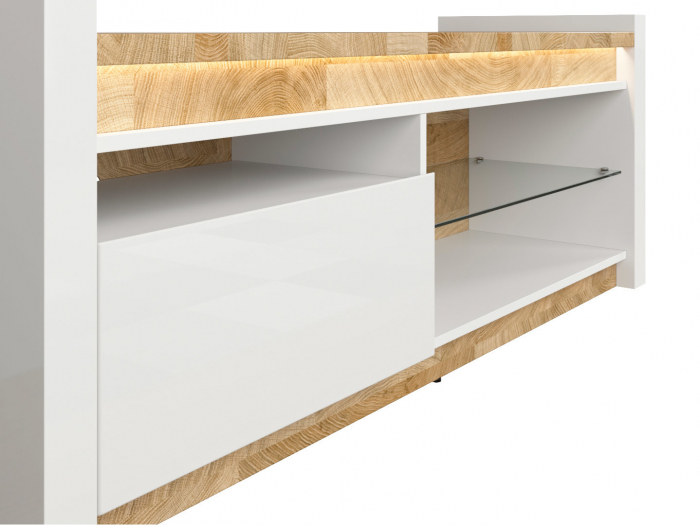 Alameda comoda RTV1S, alb/stejar, (L/ad./h):147/46/55 cm. [4]