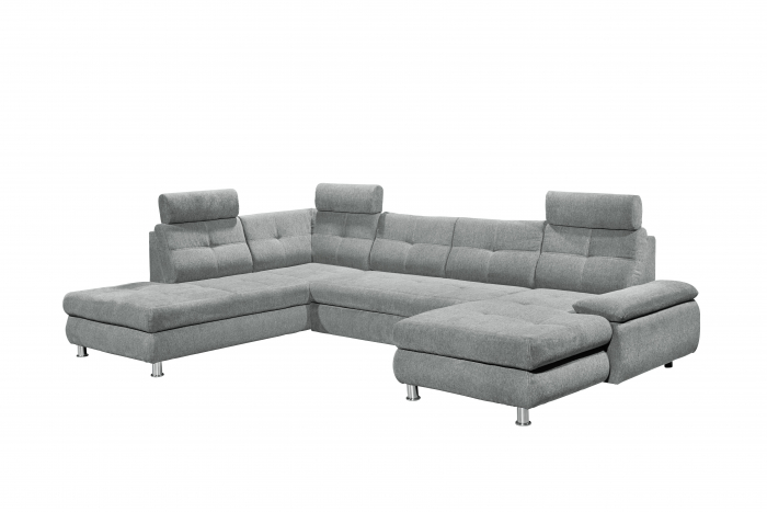 ALBA, coltar U pentru living, extensibil, functie somn si relaxare OTM.2F.RECBK, stanga, stofa gri brego 09, 349x233x88, ext.275x127cm. [2]