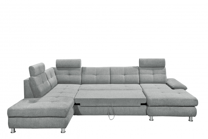 ALBA, coltar U pentru living, extensibil, functie somn si relaxare OTM.2F.RECBK, stanga, stofa gri brego 09, 349x233x88, ext.275x127cm. [4]