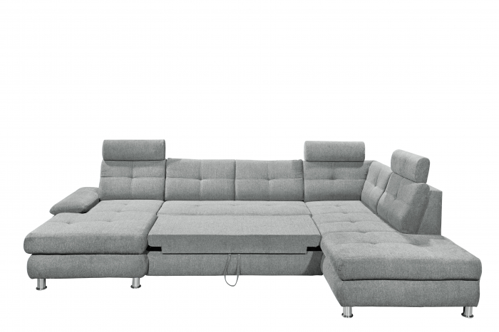 ALBA, coltar U pentru living, extensibil, functie somn si relaxare RECBK.2F.OTM, dreapta, stofa gri brego 09, 349x233x88, ext.275x127cm. [4]
