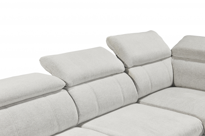 ALBANY, coltar pentru living, extensibil, functie somn si relaxare 2F-OTMBK, dreapta, stofa gri silver thor 02, 274x231x80(103), ext.194x120cm. [4]