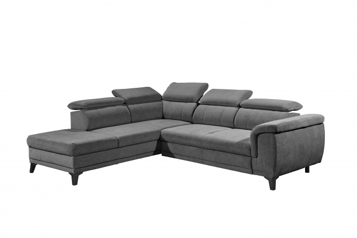ALBANY, coltar pentru living, extensibil, functie somn si relaxare OTMBK-2F, stanga, stofa gri thor 19, 274x231x80(103), ext.194x120cm. [2]