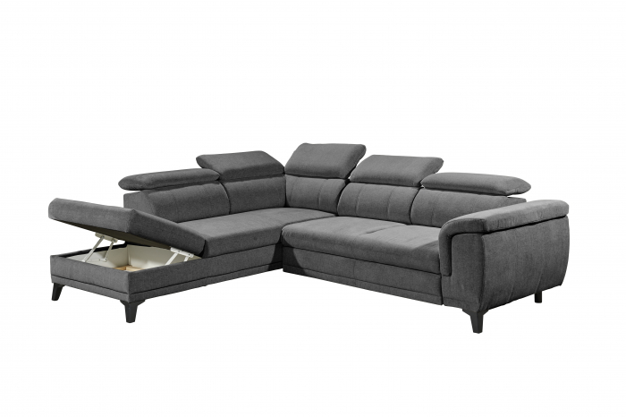 ALBANY, coltar pentru living, extensibil, functie somn si relaxare OTMBK-2F, stanga, stofa gri thor 19, 274x231x80(103), ext.194x120cm. [3]