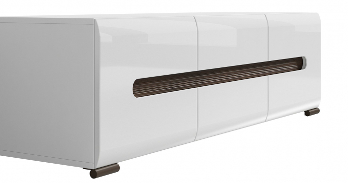 Azteca Comoda RTV2D2S, 2 usi si 2 sertare, front MDF culoare alb lucios, 150/47/43 cm. [7]