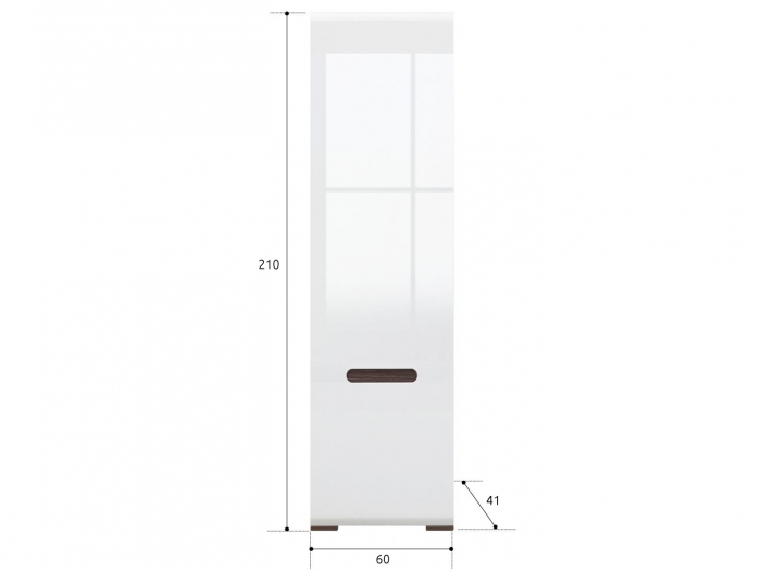 Azteca Dulap SZF1D, front MDF culoare alb lucios, 60/41/210cm. [2]
