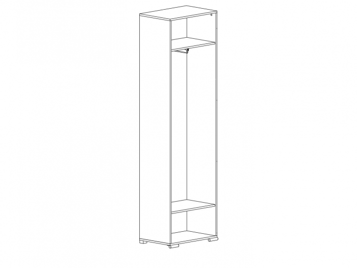 Azteca Dulap SZF1D, front MDF culoare alb lucios, 60/41/210cm. [3]