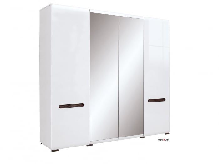 Azteca Dulap SZF2D2L, front MDF culoare alb lucios, 220/60/210cm. [2]