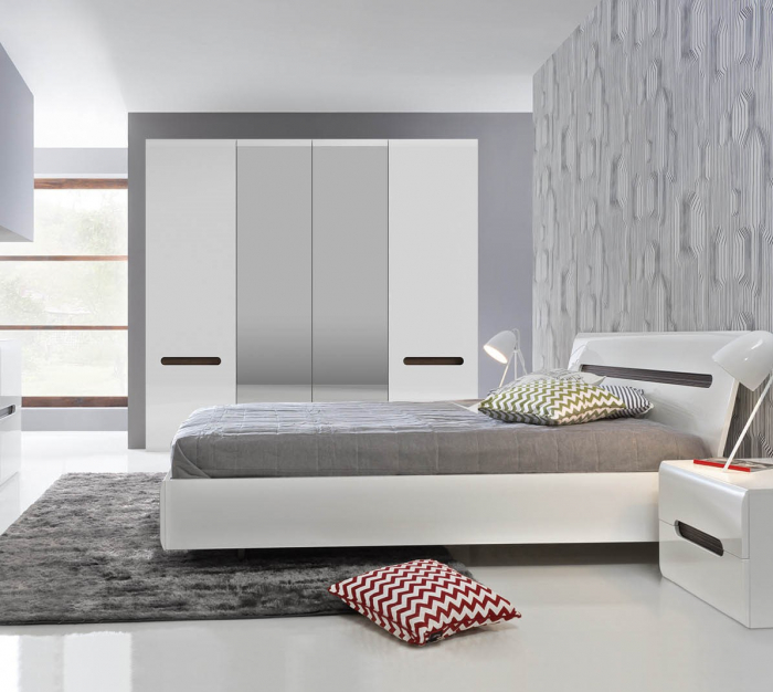 Azteca Dulap SZF2D2L, front MDF culoare alb lucios, 220/60/210cm. [6]