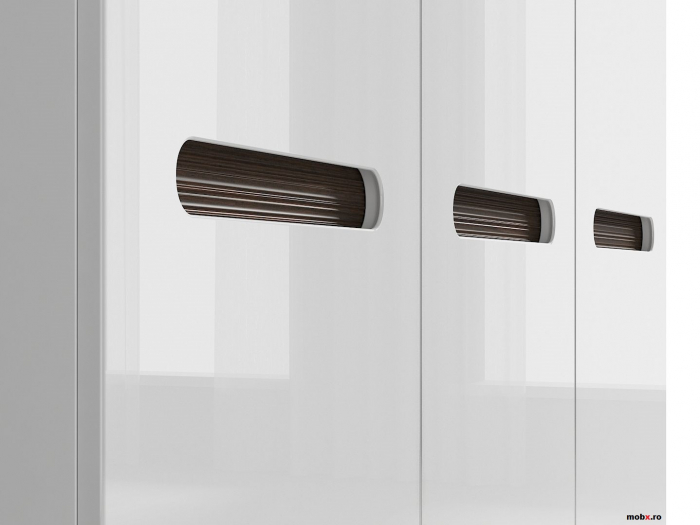 Azteca Dulap SZF3D, front MDF culoare alb lucios, 180/60/210cm. [5]