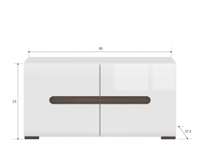 Azteca, Hol Set-A, front MDF, alb lucios, (L/ad./h):150/38/210 cm. [9]