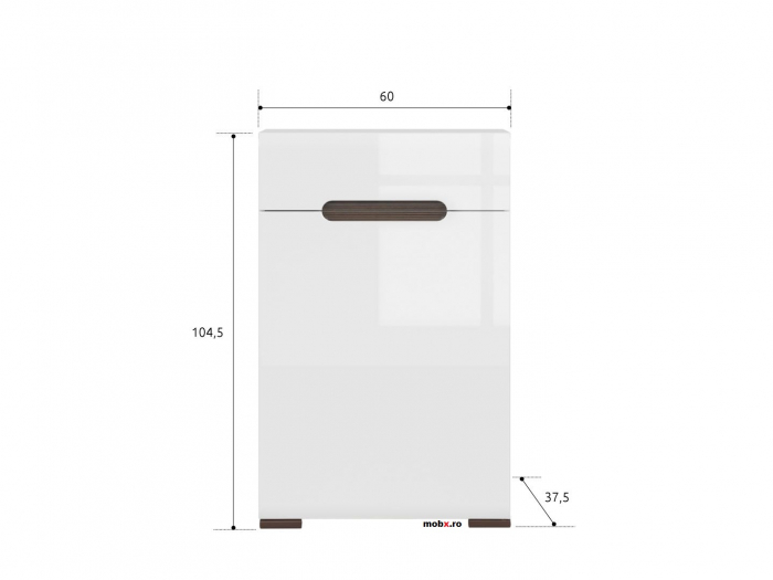 Azteca, Hol Set-A, front MDF, alb lucios, (L/ad./h):150/38/210 cm. [4]