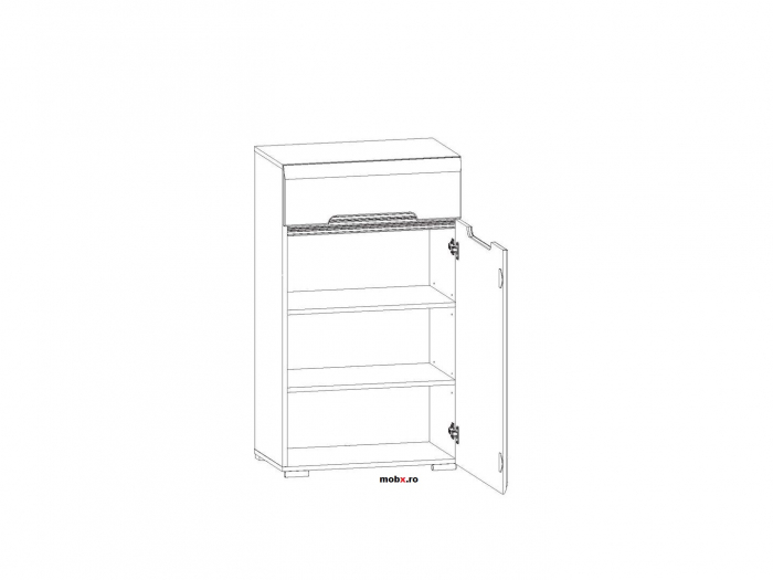 Azteca, Hol Set-A, front MDF, alb lucios, (L/ad./h):150/38/210 cm. [3]