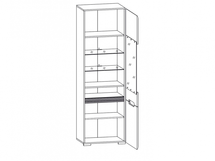 Azteca, Living Set-A, front MDF, alb lucios, (L/ad./h):300/47/210 cm. [7]