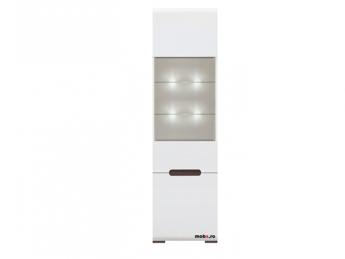 Azteca, Living Set-A, front MDF, alb lucios, (L/ad./h):300/47/210 cm. [6]