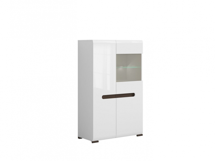 Azteca Vitrina REG1W1D/14/9, front MDF culoare alb lucios, 90/41/145 cm. [3]