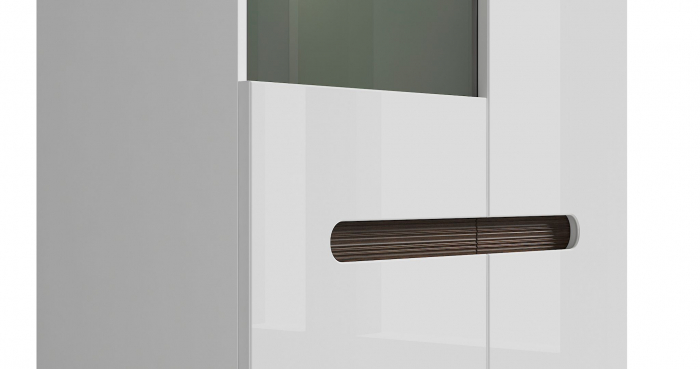 Azteca Vitrina REG1W1D/21/9, front MDF culoare alb lucios, 90/41/210 cm. [4]