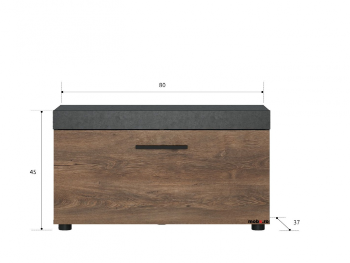 Brownie Garderoba Set-1, stejar castan si gri matera, 235/37/193 cm. [6]