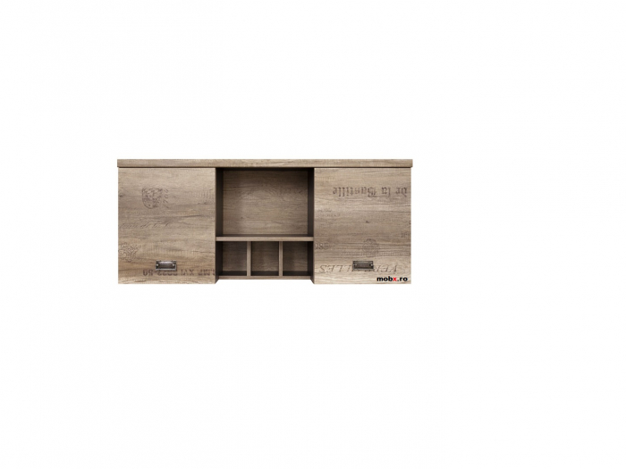 Camera tineret Malcolm-Set1, culoare stejar canyon/gri, 281x65x217cm [9]