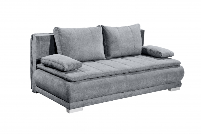 Canapea ELIAS LUX, 3 locuri extensibila cu functie de somn, relaxare si depozitare, stofa gri antracit Uran 04 , 208x105x93, ext.207x162cm [2]