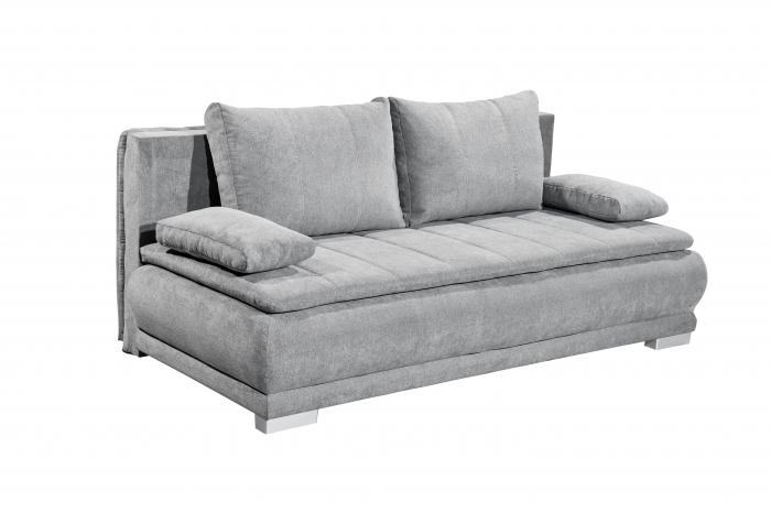 Canapea ELIAS LUX, 3 locuri extensibila cu functie de somn, relaxare si depozitare, stofa gri inchis Uran 03, 208x105x93, ext.207x162cm [2]