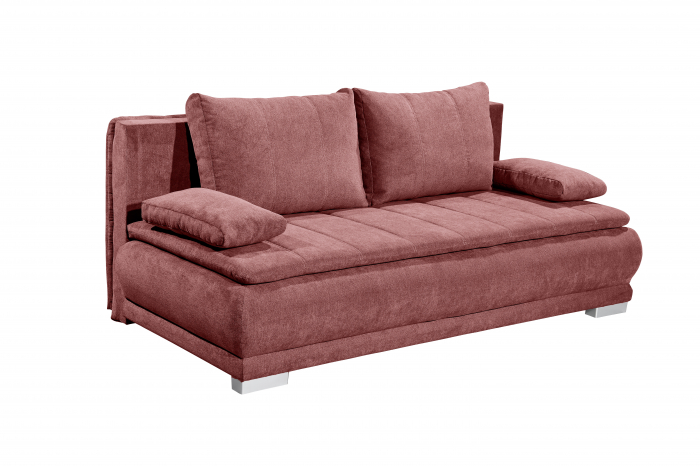 Canapea ELIAS LUX, 3 locuri extensibila cu functie de somn, relaxare si depozitare, stofa rosu berry, 208x105x93, ext.207x162cm [2]