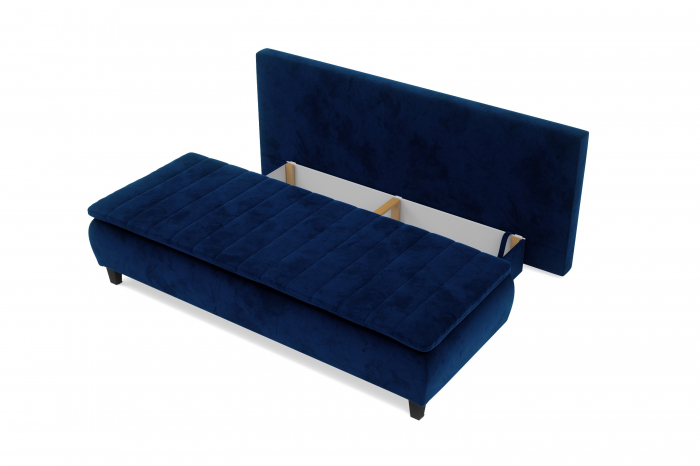 Canapea HARRY, 3 locuri extensibila cu functie de somn, relaxare si depozitare, stofa blue Riviera 81 , 208x96x102, ext.200x160cm [5]