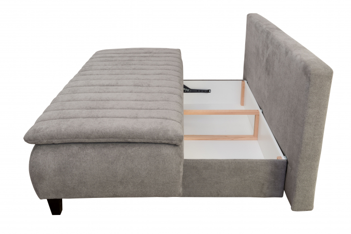 Canapea HARRY, 3 locuri extensibila cu functie de somn, relaxare si depozitare, stofa gri Bonn 91 , 208x96x102, ext.200x160cm [4]