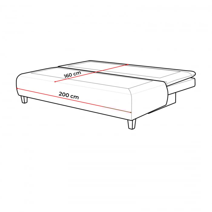 Canapea HARRY, 3 locuri extensibila cu functie de somn, relaxare si depozitare, stofa gri inchis Riviera 97 , 208x96x102, ext.200x160cm [12]