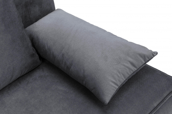 Canapea MONA, 3 locuri extensibila cu functie de somn, relaxare si depozitare, stofa gri Kronos 22 , 208x108x100, ext.200x160cm [7]
