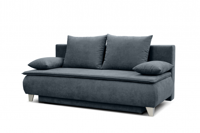 Canapea MONA, 3 locuri extensibila cu functie de somn, relaxare si depozitare, stofa gri Rico 14, 208x108x100, ext.200x160cm [3]