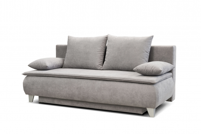 Canapea MONA, 3 locuri extensibila cu functie de somn, relaxare si depozitare, stofa gri Soro 90 , 208x108x100, ext.200x160cm [2]