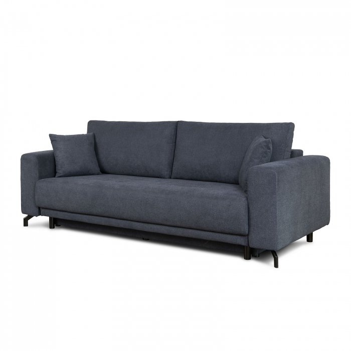 CAPRI, Canapea extensibila 3 locuri, cu functie somn, relaxare si depozitare, stofa albastru inchis, 244x109x89, ext.197x147 cm [2]