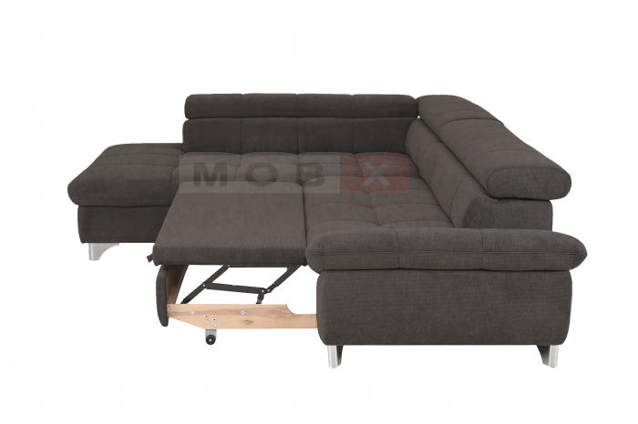 Coltar Living extensibil, functie somn GEMINI OTM-3F, stanga, stofa G004 New York  charcoal, 312x231x97, ext.228x127cm. [3]