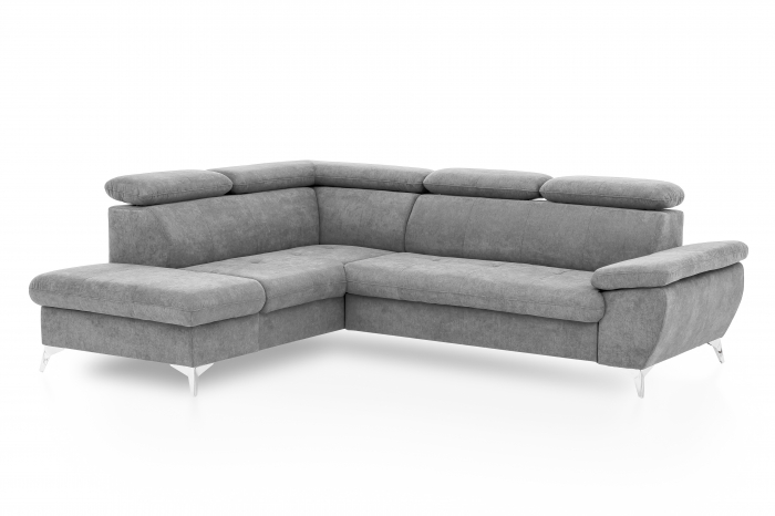 Coltar extensibil GISELE OTM/BK-2.5F KLEIN, stanga, stofa gri G002, 256x209x83(99), ext.177x120cm. [3]