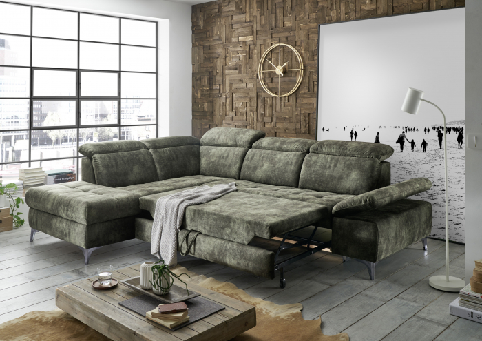 Coltar Living extensibil functie somn si relaxare SIERRA OTM BK.2F, stofa infinity10, 282x221x82(100), ext.195x125cm. [8]