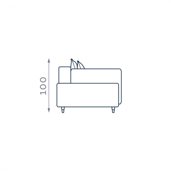 Coltar Living BELLISA Set-2, structura fixa cu functie relaxare, dreapta, stofa auriu Piano 23, 295x250x104cm [4]