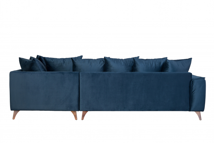 Coltar Living BELAVIO Set-2, structura fixa cu functie relaxare, dreapta, stofa blue Monolit 77, 288x210x(71-92)cm [8]