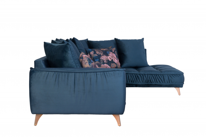 Coltar Living BELAVIO Set-2, structura fixa cu functie relaxare, dreapta, stofa blue Monolit 77, 288x210x(71-92)cm [4]