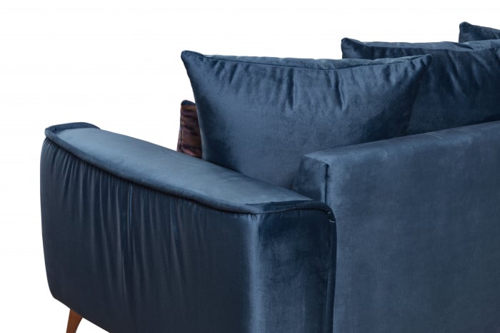 Coltar Living BELAVIO Set-2, structura fixa cu functie relaxare, stanga, stofa blue Monolit 77, 288x210x(71-92)cm [7]