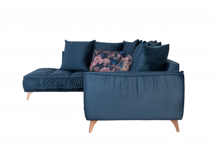 Coltar Living BELAVIO Set-2, structura fixa cu functie relaxare, stanga, stofa blue Monolit 77, 288x210x(71-92)cm [4]