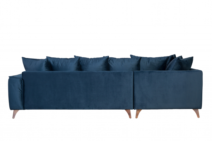 Coltar Living BELAVIO Set-2, structura fixa cu functie relaxare, stanga, stofa blue Monolit 77, 288x210x(71-92)cm [8]