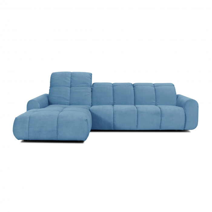 Coltar Living BULLET, extensibil cu functie relaxare si depozitare, dreapta, stofa turquise Velvet 659, 294x194x(80-102), ext.240x137cm [30]