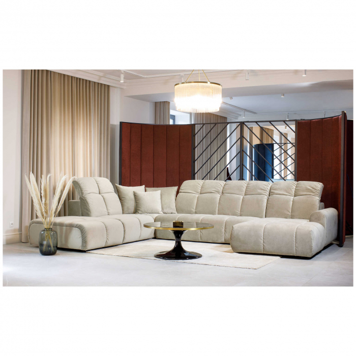 Coltar Living BULLET Set-1, structura fixa cu functie relaxare, dreapta, stofa rosu Velvet 663 , 297x279x(80-102)cm [19]