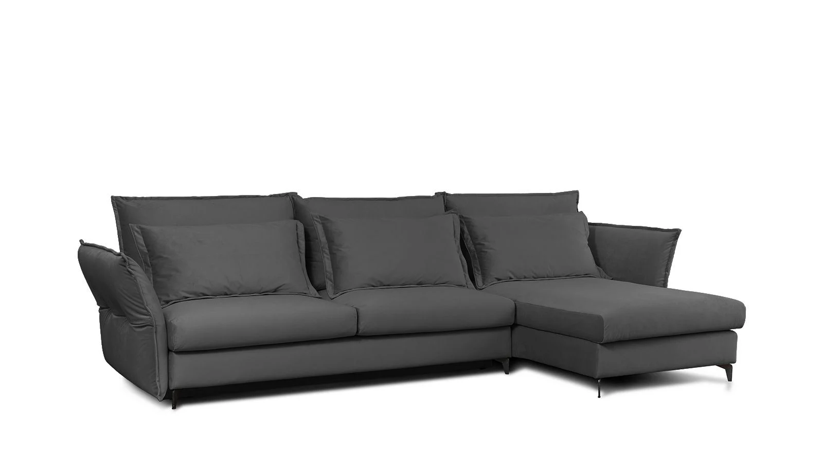 Coltar Living CARMEN Set-2, extensibil cu functie relaxare si depozitare, dreapta, stofa gri inchis Piano 15, (318-342)x187x101, ext.283x140cm [2]