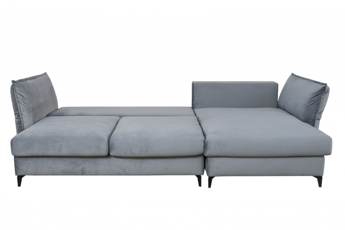 Coltar Living CARMEN Set-2, extensibil cu functie relaxare si depozitare, dreapta, stofa gri Piano 14, (318-342)x187x101, ext.283x140cm [6]