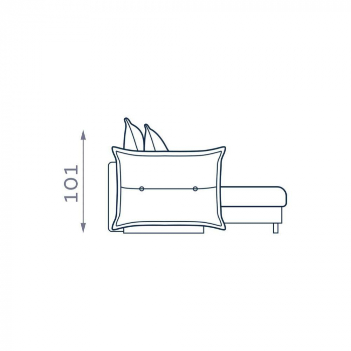 Coltar Living CARMEN Set-2, extensibil cu functie relaxare si depozitare, dreapta, stofa gri Piano 14, (318-342)x187x101, ext.283x140cm [11]