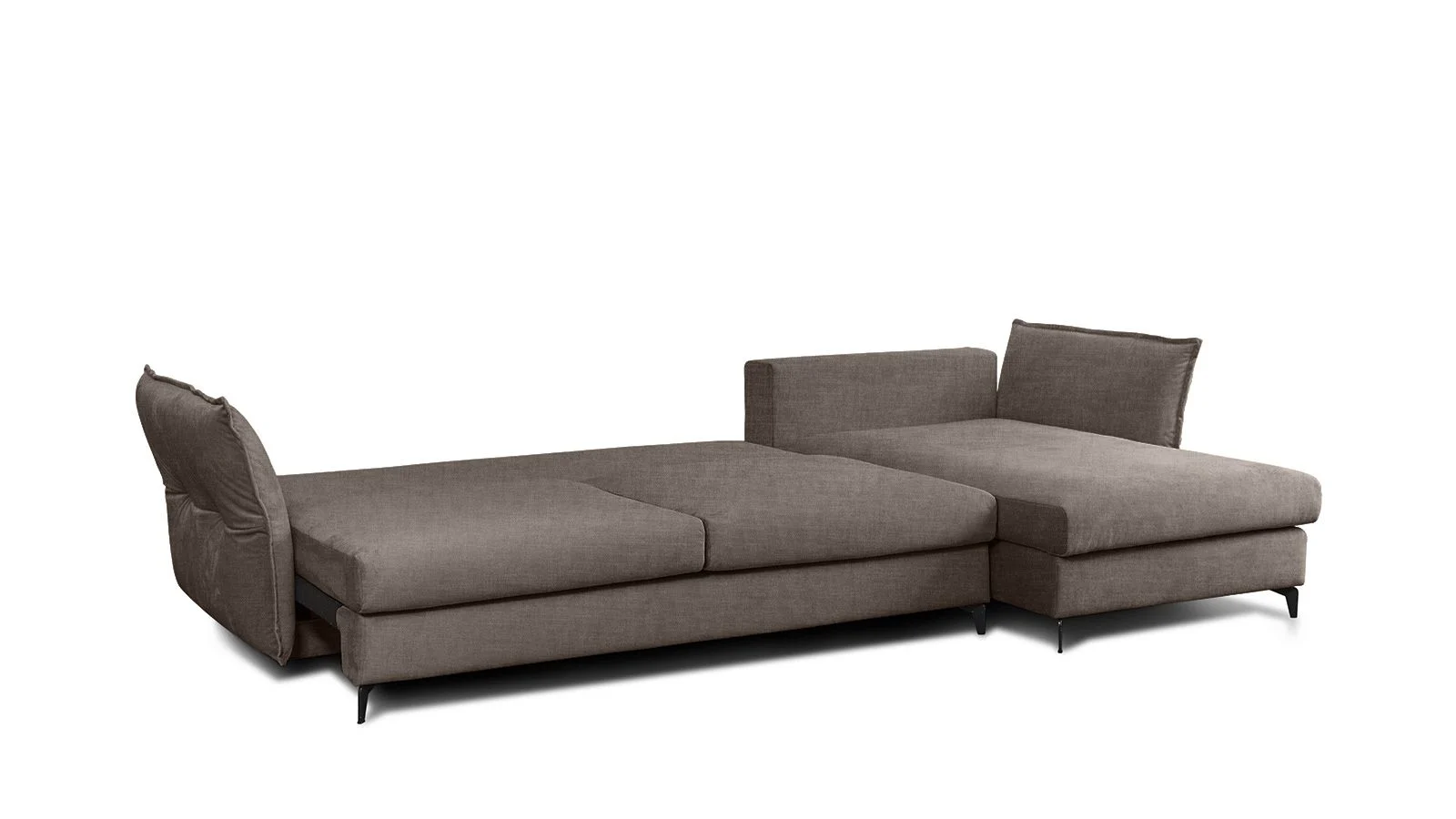 Coltar Living CARMEN Set-2, extensibil cu functie relaxare si depozitare, dreapta, stofa maro Tarim 6, (318-342)x187x101, ext.283x140cm [3]