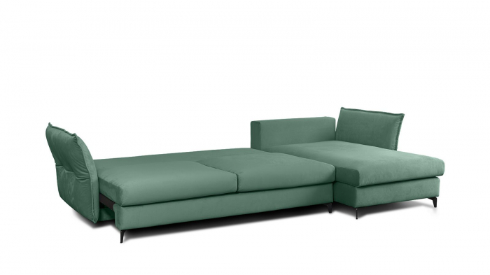 Coltar Living CARMEN Set-2, extensibil cu functie relaxare si depozitare, dreapta, stofa Mint Piano 09, (318-342)x187x101, ext.283x140cm [3]