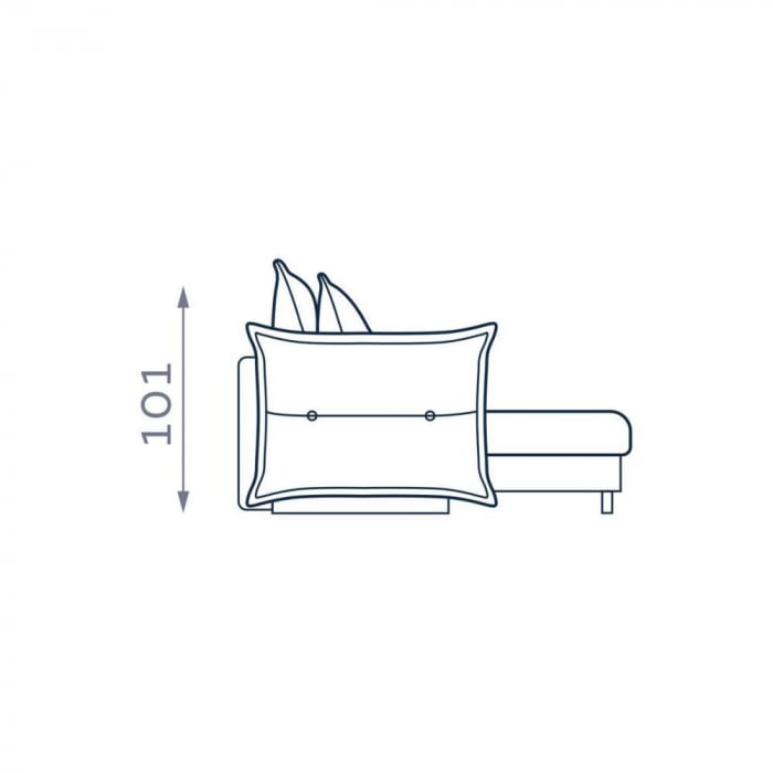 Coltar Living CARMEN Set-2, extensibil cu functie relaxare si depozitare, dreapta, stofa Turquoise 15 Boston, (318-342)x187x101, ext.283x140cm [12]